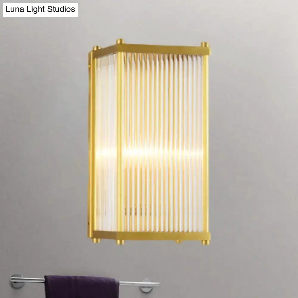 Modern Gold Crystal Cuboid Wall Sconce Light