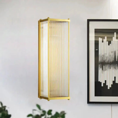 Modern Gold Crystal Cuboid Wall Sconce Light