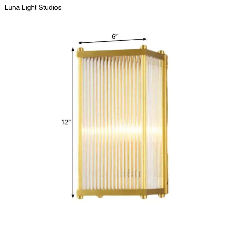 Modern Gold Crystal Cuboid Wall Sconce Light