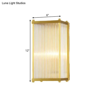 Modern Gold Crystal Cuboid Wall Sconce Light