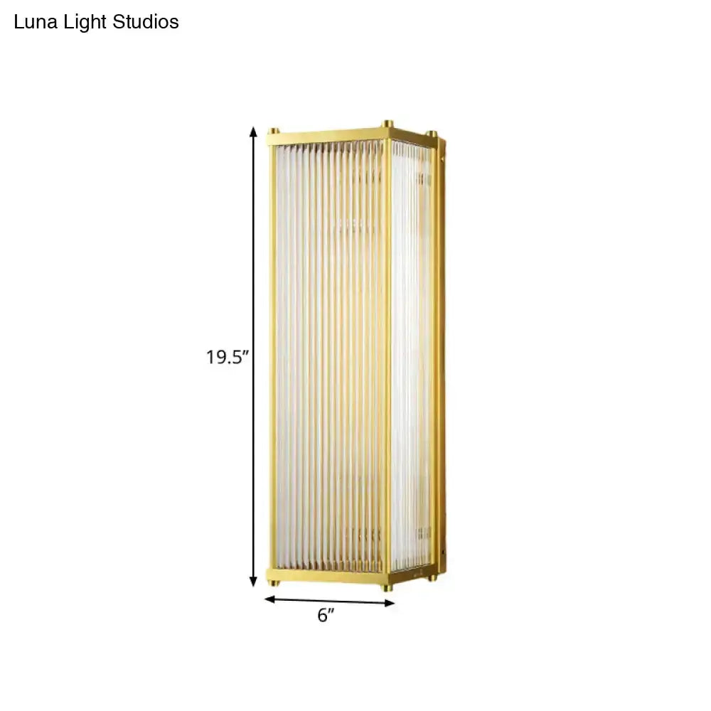 Modern Gold Crystal Cuboid Wall Sconce Light