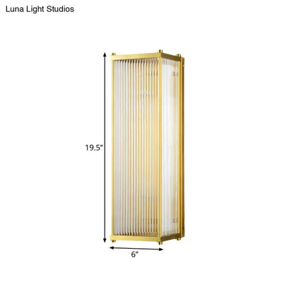 Modern Gold Crystal Cuboid Wall Sconce Light