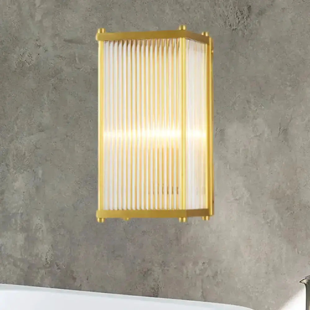 Modern Gold Crystal Cuboid Wall Sconce Light