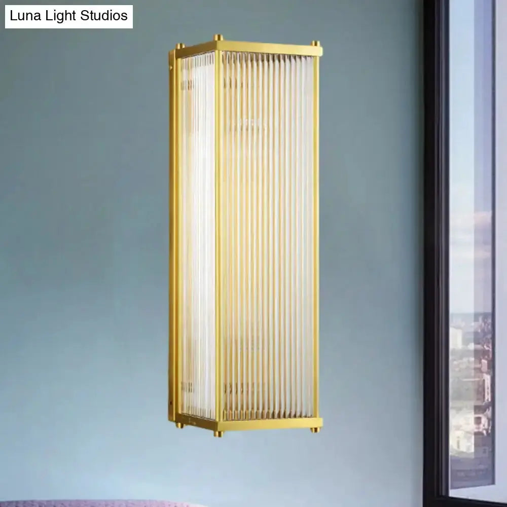 Modern Gold Crystal Cuboid Wall Sconce Light