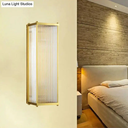 Modern Gold Crystal Cuboid Wall Sconce Light