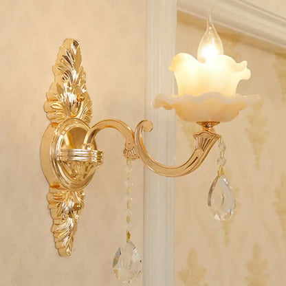 Modern gold crystal droplet wall sconce Decorbites with crystal drops on Tampa Home & Garden Store
