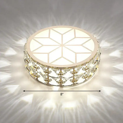 Gold Crystal Flush Light by Decorbites; 8-inch flush mount with gold frame and crystals on Tampa Home & Garden Store