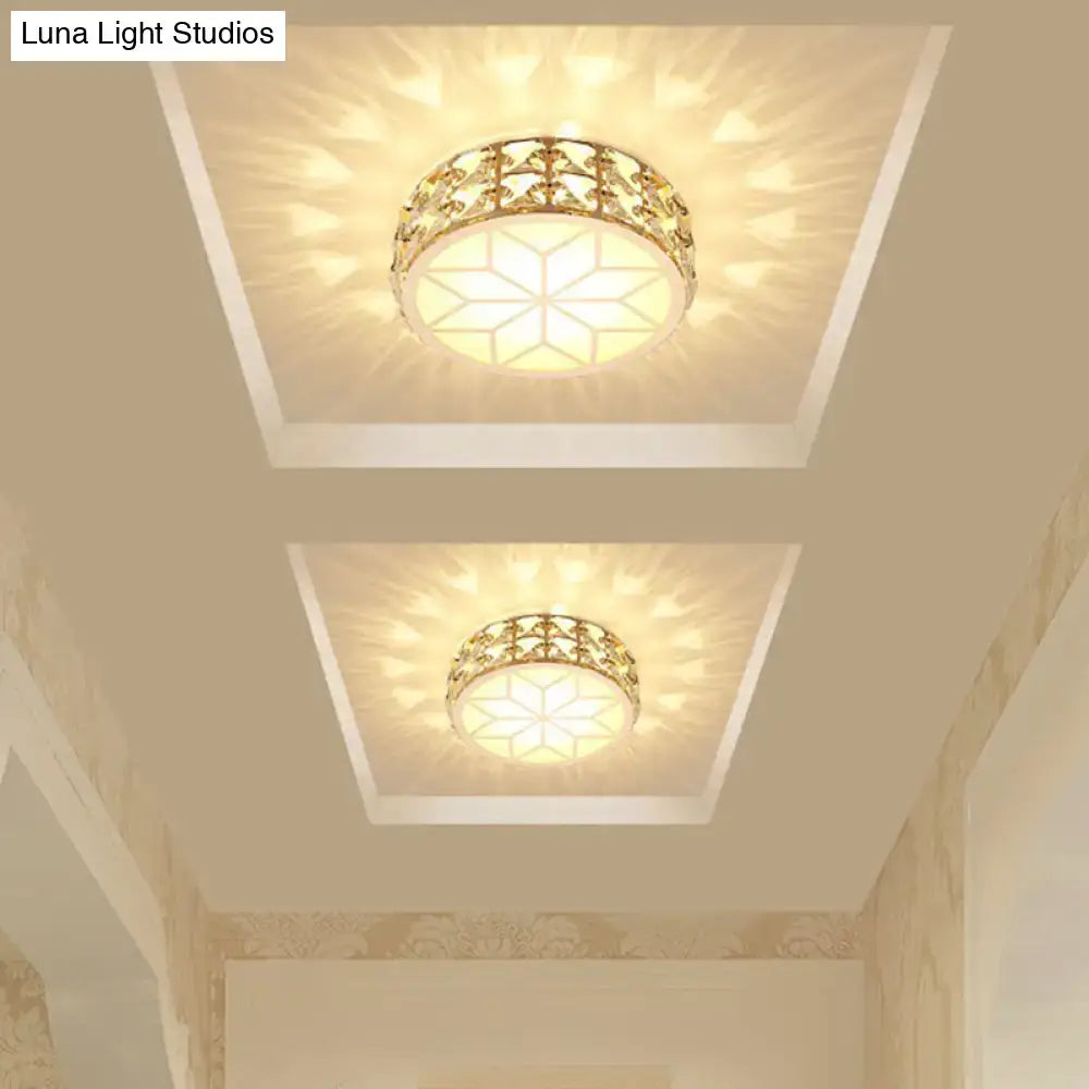 Gold Crystal Flush Light flush mount by Decorbites, 2 ceiling fixtures in a tray ceiling on Tampa Home & Garden Store