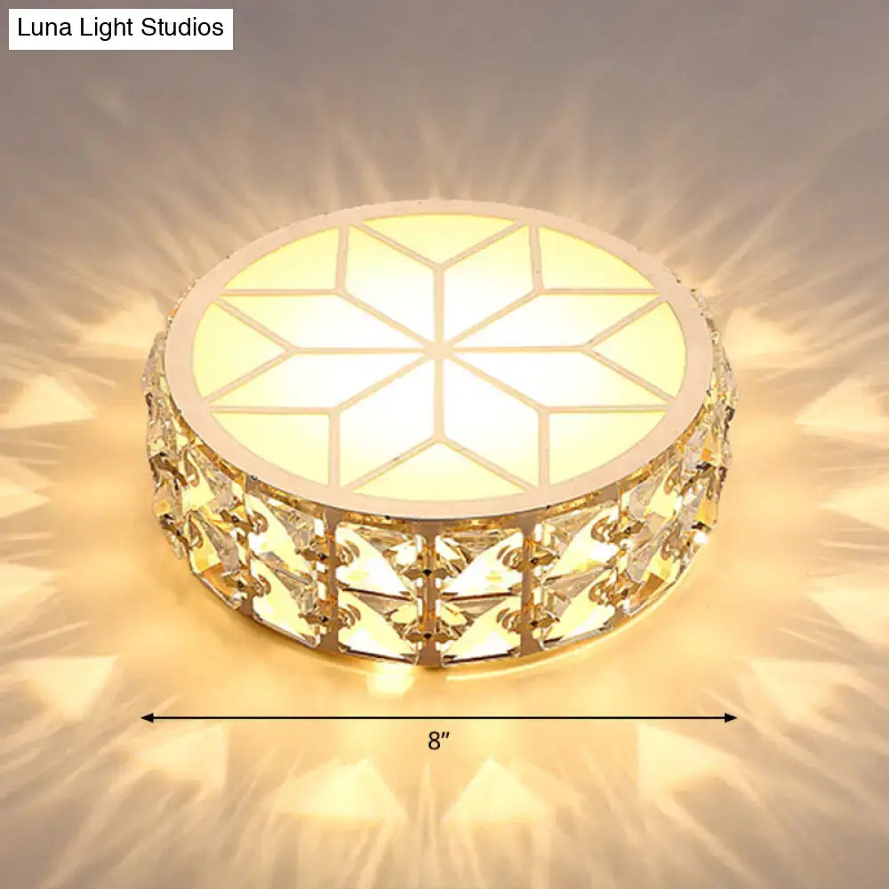 Gold Crystal Flush Light flush mount by Decorbites with crystal accents, 8-inch diameter on Tampa Home & Garden Store
