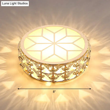 Gold Crystal Flush Light flush mount by Decorbites with crystal accents, 8-inch diameter on Tampa Home & Garden Store