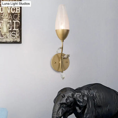 Gold crystal bedroom sconce with leaf design, brass backplate, 1–2 light, Decorbites on Tampa Home & Garden Store