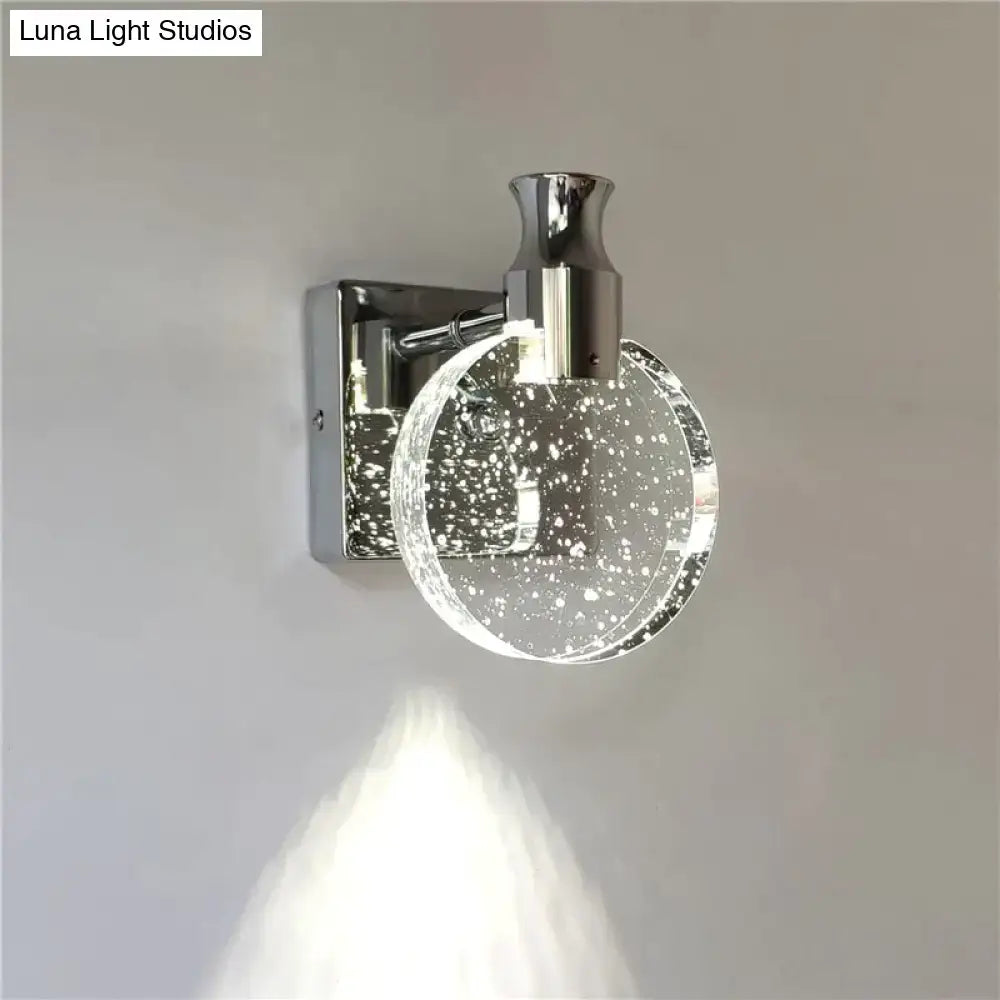 Gold Three Globe Wall Light with speckled glass globe and chrome mount on Tampa Home & Garden Store