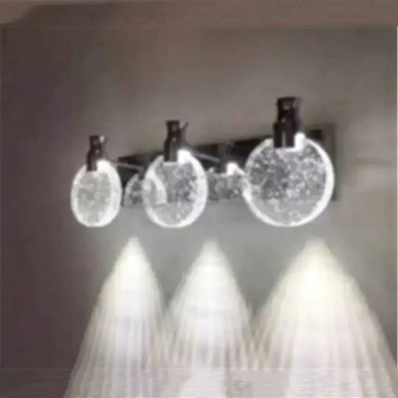 Gold Three Globe Wall Light by Decorbites featuring three clear speckled glass globes on Tampa Home & Garden Store