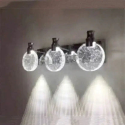 Gold Three Globe Wall Light by Decorbites featuring three clear speckled glass globes on Tampa Home & Garden Store