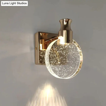 Gold Three Globe Wall Light with brass finish and speckled clear glass globe Decorbites on Tampa Home & Garden Store