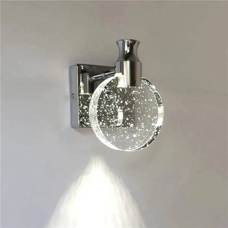 Gold Three Globe Wall Light, Decorbites chrome-finished wall sconce with speckled glass globe on Tampa Home & Garden Store