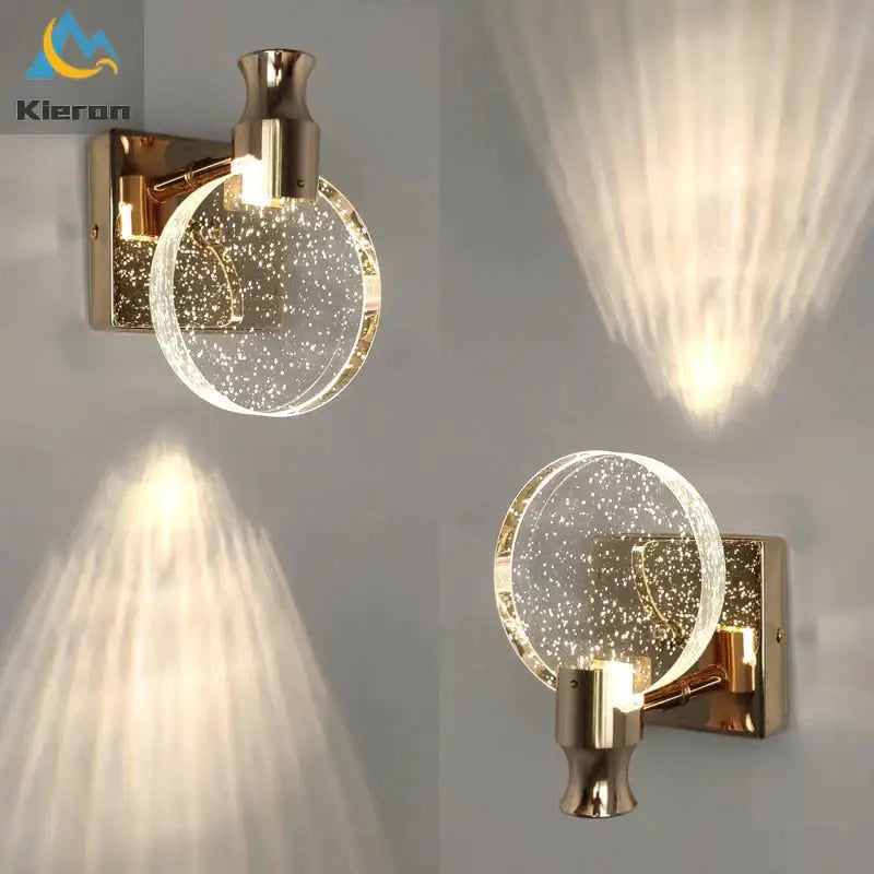 Gold Three Globe Wall Light by Decorbites, wall-mounted with bubble glass specks on Tampa Home & Garden Store