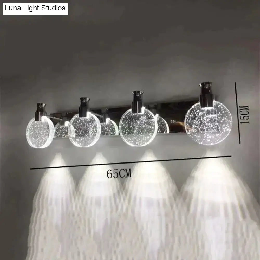 Gold Three Globe Wall Light by Decorbites with five speckled glass globes on chrome bar on Tampa Home & Garden Store