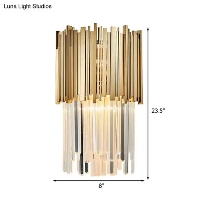 Gold Crystal Sconce Light for Bedroom Wall Lamp