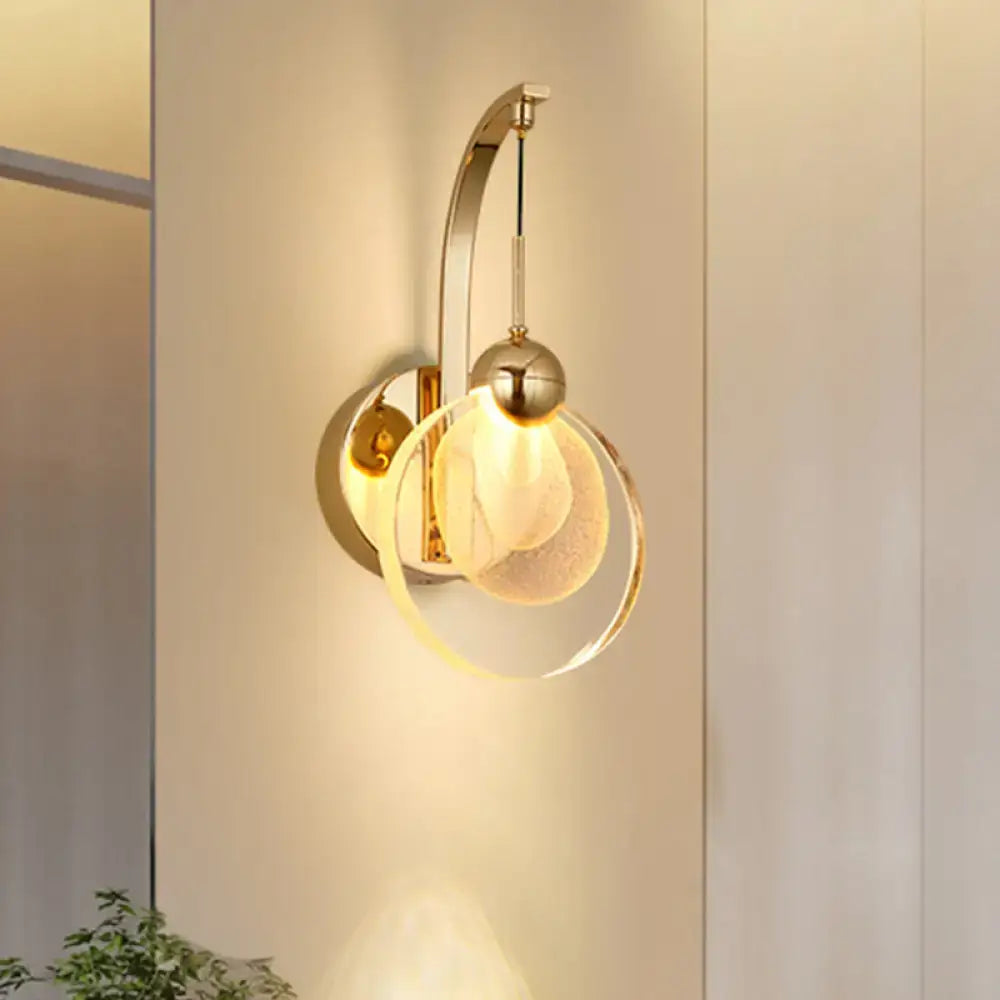 Gold Round Crystal Industrial Wall Lamp with glass globe Decorbites on Tampa Home & Garden Store
