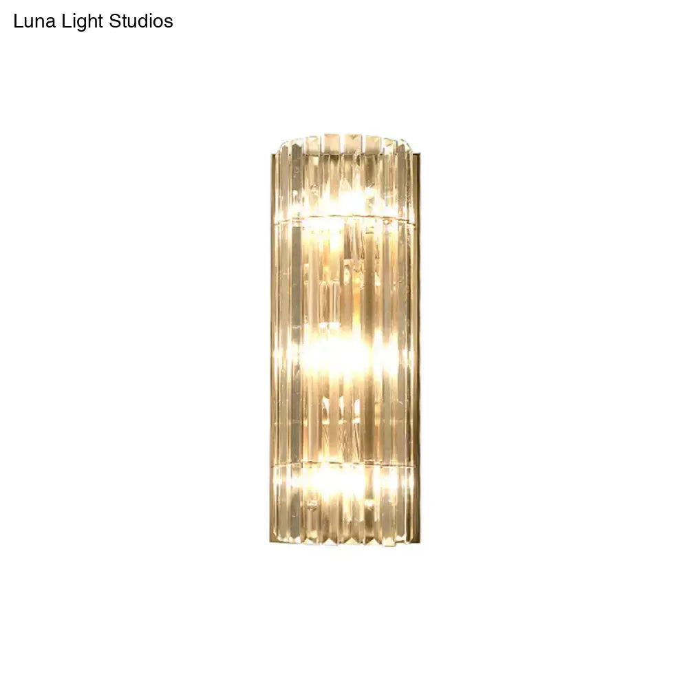 Gold crystal dining area wall sconce Decorbites, gold finish with vertical crystal prisms on Tampa Home & Garden Store