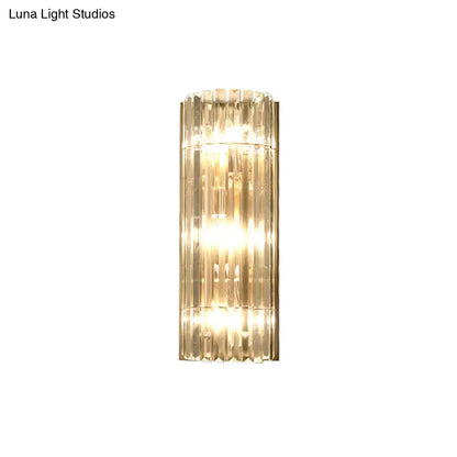 Gold crystal dining area wall sconce Decorbites, gold finish with vertical crystal prisms on Tampa Home & Garden Store