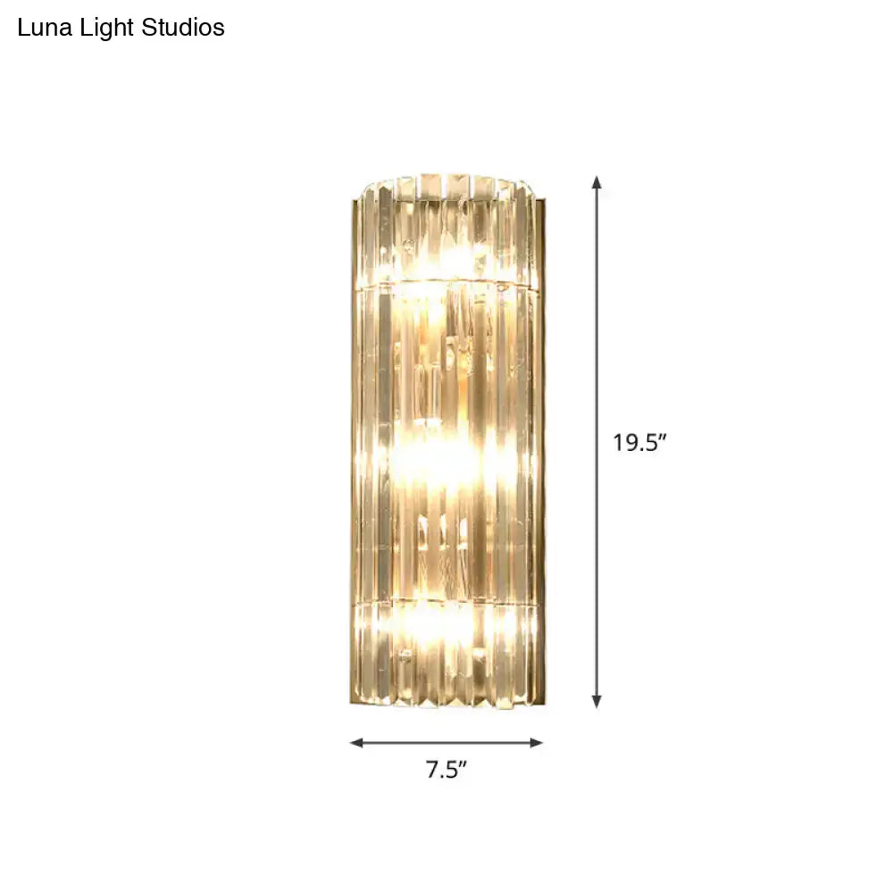 Gold crystal dining area wall sconce Decorbites, faceted glass light, 19.5in tall, 7.5in wide on Tampa Home & Garden Store
