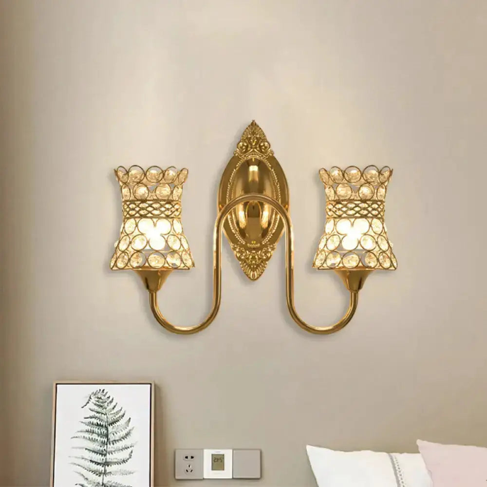 Modern gold crystal swirl wall sconce dual lighting fixture by Decorbites on Tampa Home & Garden Store