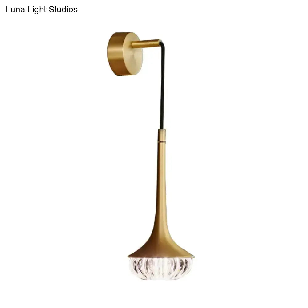 Modern gold crystal teardrop wall lamp LED fixture for bedroom by Decorbites on Tampa Home & Garden Store
