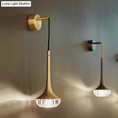 Pair of modern gold crystal teardrop wall lamps LED fixture by Decorbites for bedroom on Tampa Home & Garden Store