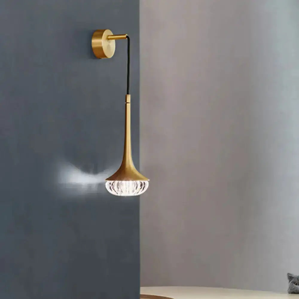 Modern gold teardrop wall lamp with crystal shade Decorbites on Tampa Home & Garden Store