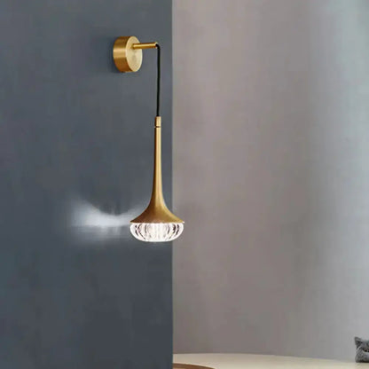 Modern gold teardrop wall lamp with crystal shade Decorbites on Tampa Home & Garden Store