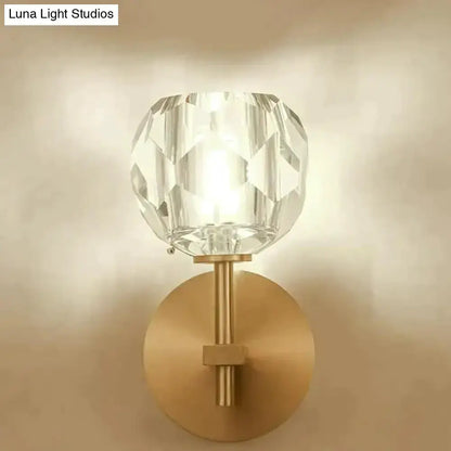 Modern Gold Crystal Wall Lamp Globe Sconce