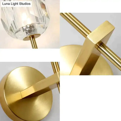 Modern Gold Crystal Wall Lamp Globe Sconce
