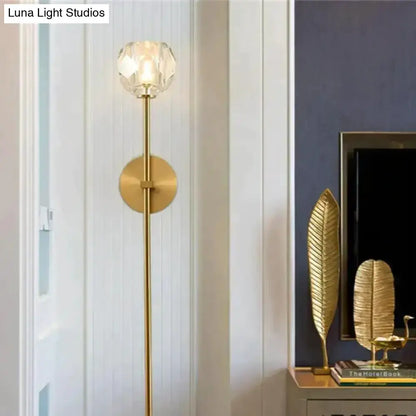 Modern Gold Crystal Wall Lamp Globe Sconce