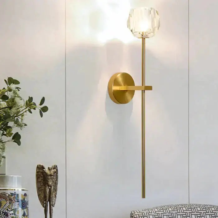 Modern Gold Crystal Wall Lamp Globe Sconce