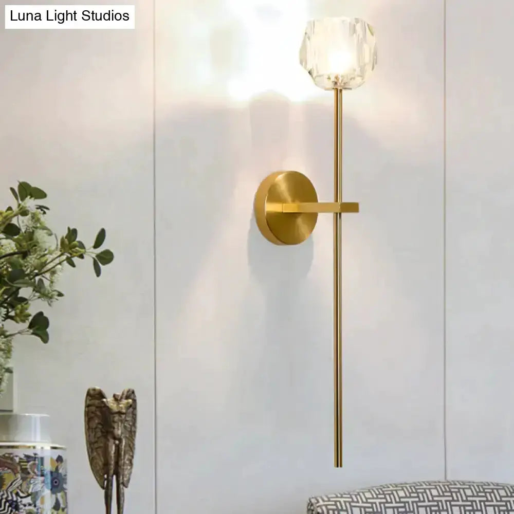 Modern Gold Crystal Wall Lamp Globe Sconce