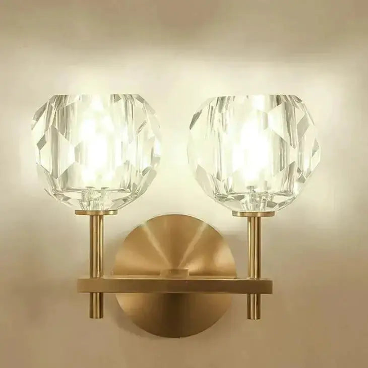 Modern Gold Crystal Wall Lamp Globe Sconce