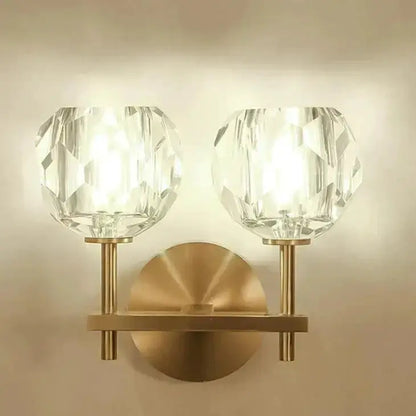 Modern Gold Crystal Wall Lamp Globe Sconce