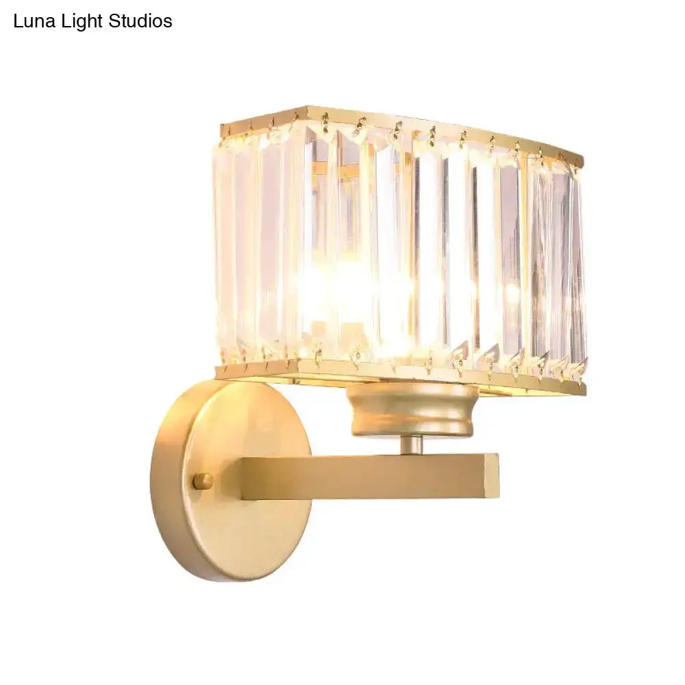Decorbites modern gold crystal wall lamp with crystal prisms and gold finish 220-240V on Tampa Home & Garden Store