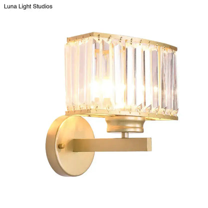 Decorbites modern gold crystal wall lamp with crystal prisms and gold finish 220-240V on Tampa Home & Garden Store