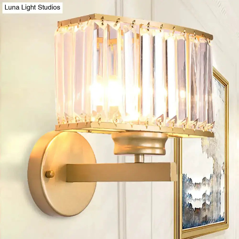 Decorbites modern gold crystal wall lamp with crystal prisms, 220–240V on Tampa Home & Garden Store