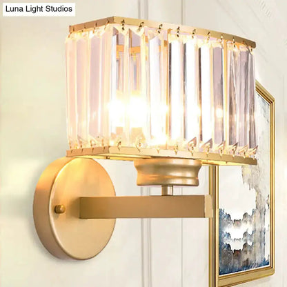 Decorbites modern gold crystal wall lamp with crystal prisms, 220–240V on Tampa Home & Garden Store