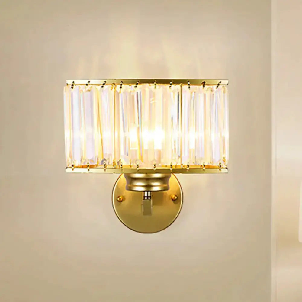 Modern gold crystal wall lamp Decorbites, wall-mount with rectangular crystal shade 220–240V on Tampa Home & Garden Store