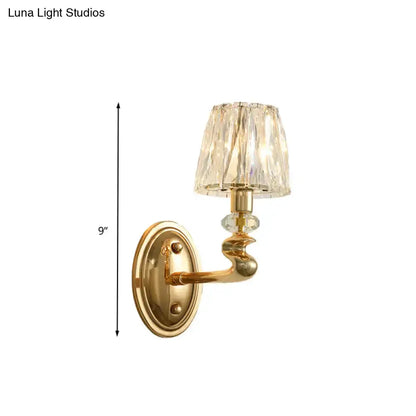 Modern gold crystal wall light fixture for bedroom with crystal shade Decorbites on Tampa Home & Garden Store