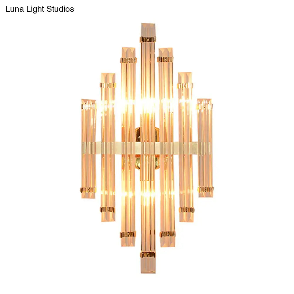 Gold Crystal Wall Lamp Compact 5-9 Inch with gold glass rods by Decorbites wall sconce on Tampa Home & Garden Store