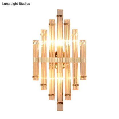Gold Crystal Wall Lamp Compact 5-9 Inch with gold glass rods by Decorbites wall sconce on Tampa Home & Garden Store
