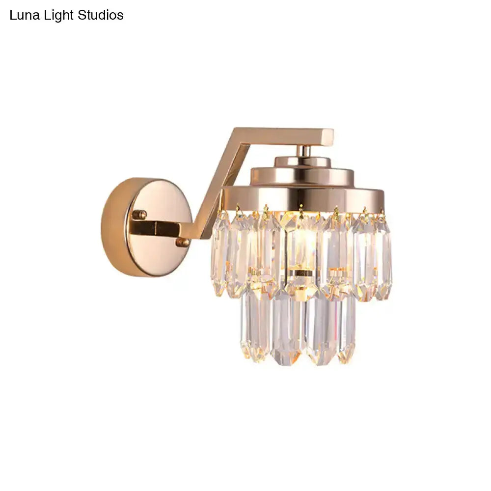Modern gold crystal wall sconce bedroom LED lighting fixture by Decorbites on Tampa Home & Garden Store