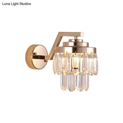 Modern gold crystal wall sconce bedroom LED lighting fixture by Decorbites on Tampa Home & Garden Store