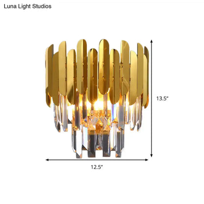 Gold Crystal Corridor Lamp Decorbites gold leaf top with crystal prisms 13.5 tall on Tampa Home & Garden Store